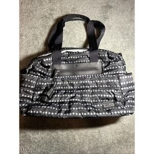 Skip Hop Diaper Bag Puffer Quilted Baby Changing Pad Shoulder Black Grey Dots